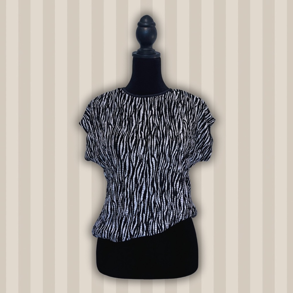 Second Hand Banks ruched zebra-print tee - Medium